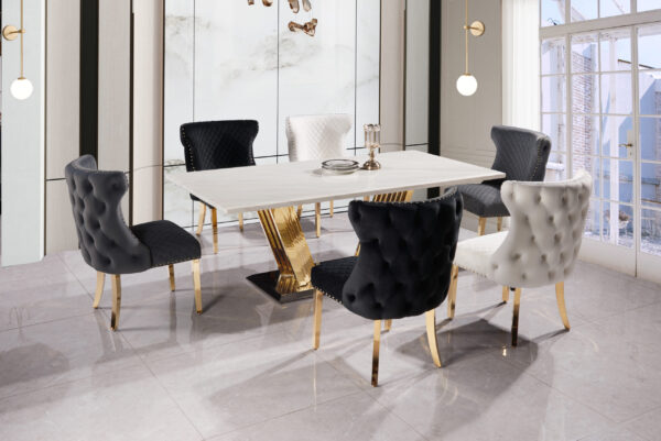 Shakespeare Gold/White Dining Table