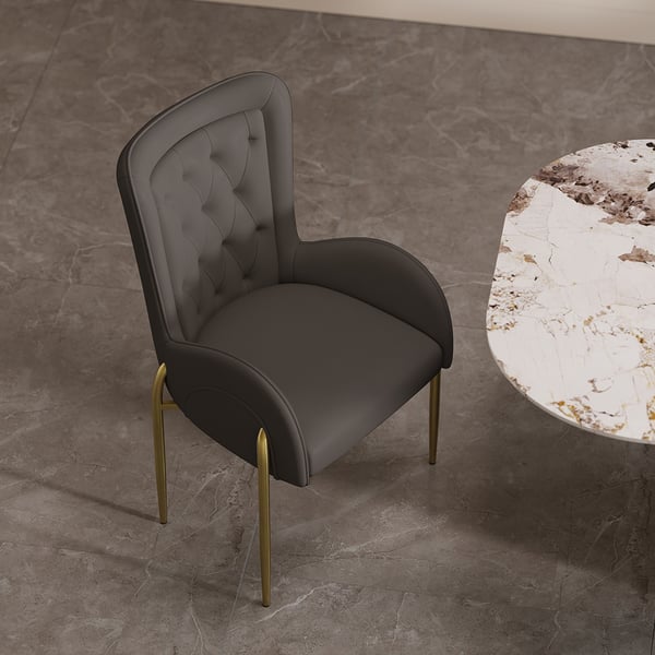Mulan Gray & Gold Dining Chair
