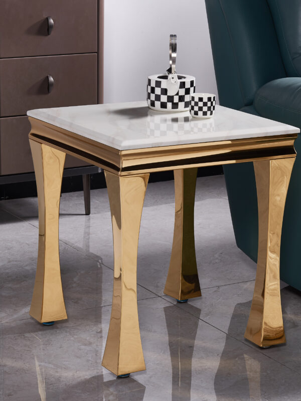 Gandhi Gold/White End Table