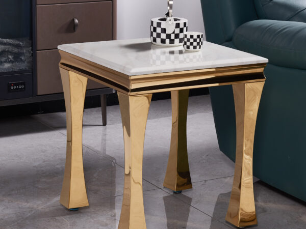 Gandhi Gold/White End Table