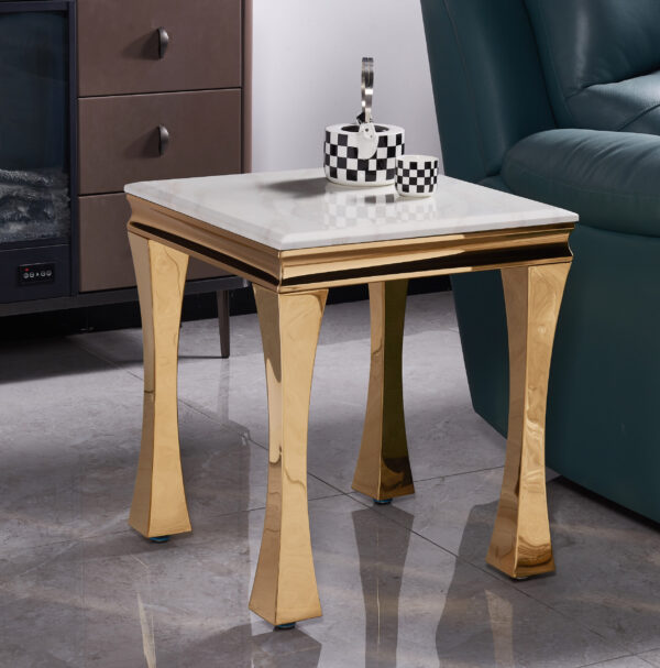 Gandhi Gold/White End Table