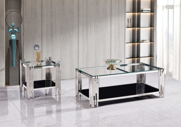 Columbus Silver/Black Coffee Table