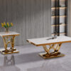 Da Vinci Gold/White End Table
