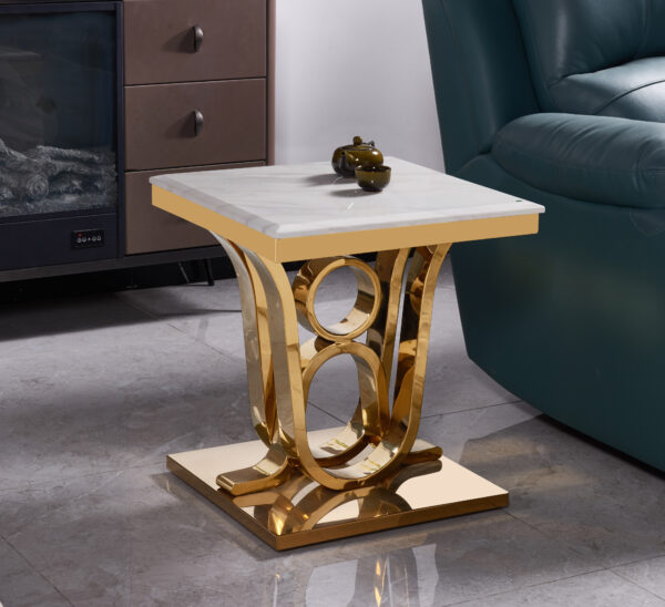 Da Vinci Gold/White End Table