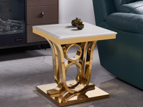 Da Vinci Gold/White End Table