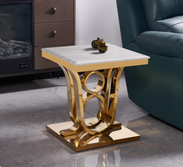 Da Vinci Gold/White End Table