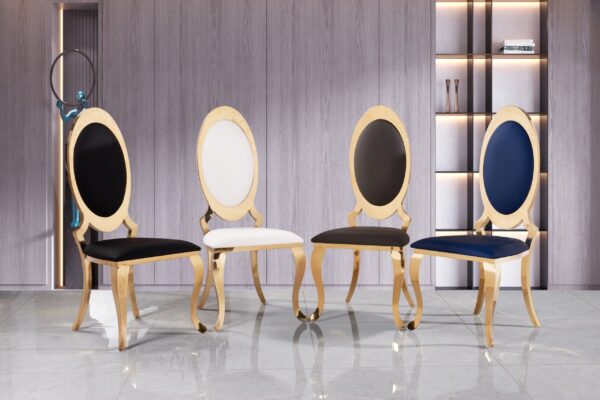 Olaf Gray & Gold Dining Chair