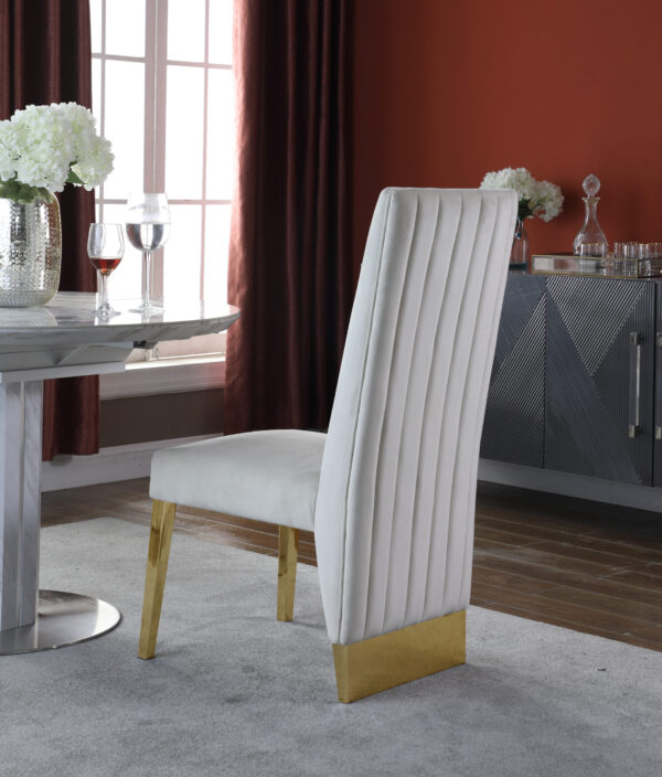 Cinderella White & Gold Dining Chair