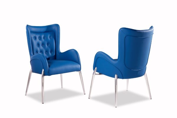 Mulan Blue & Silver Dining Chair