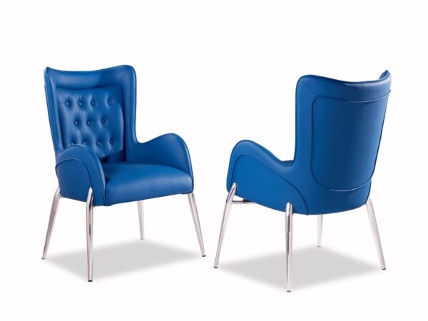 Mulan Blue & Silver Dining Chair