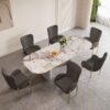 Mulan Gray & Gold Dining Chair
