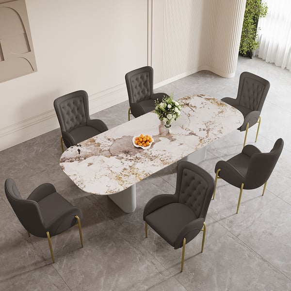 Mulan Gray & Gold Dining Chair