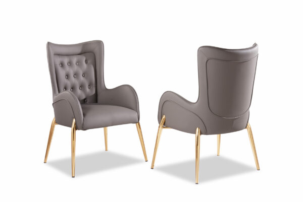 Mulan Gray & Gold Dining Chair