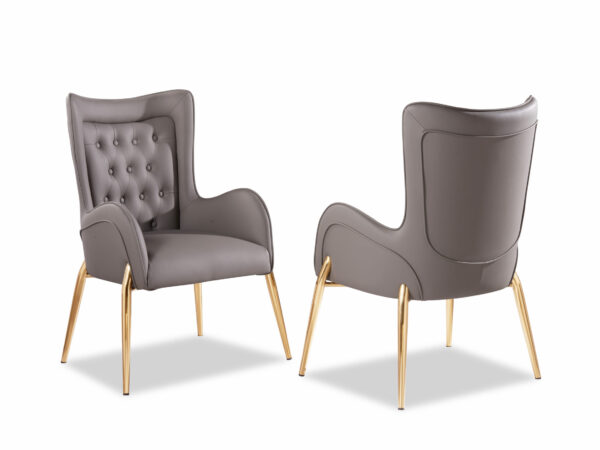 Mulan Gray & Gold Dining Chair