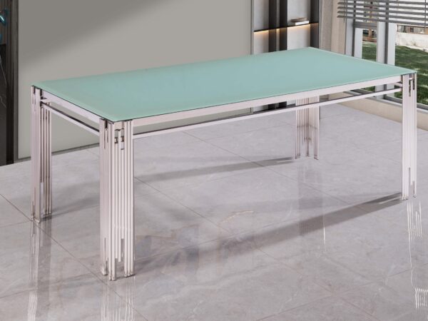 Columbus Silver/White Dining Table