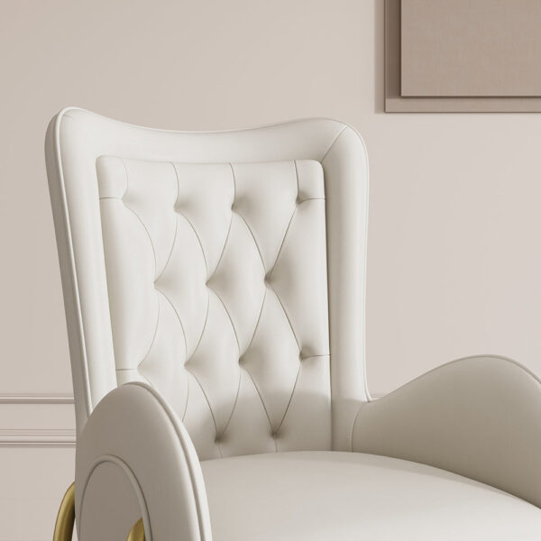 Mulan White & Gold Dining Chair