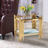 Columbus Gold/White End Table