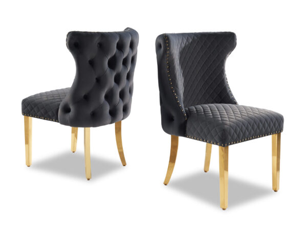 Stitch Gray & Gold Dining Chair