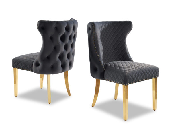 Stitch Gray & Gold Dining Chair