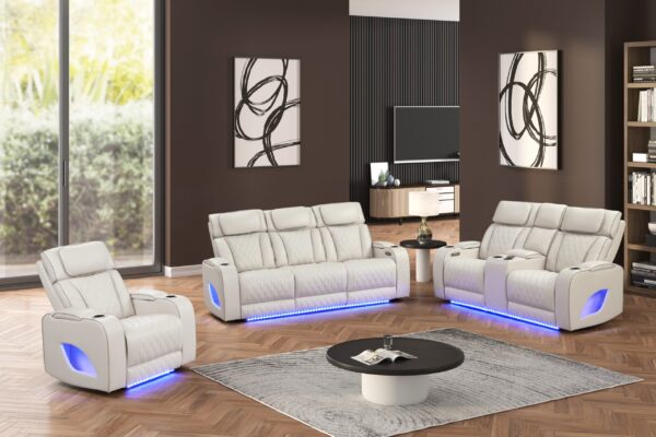 Aurora Ice Sofa + Loveseat Set