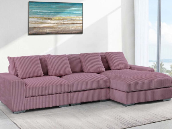 London Pink 3 Piece Sectional RAF Chaise
3-Pc RAF Sectional Right Chaise