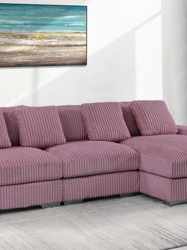 London Pink 3 Piece Sectional RAF Chaise
3-Pc RAF Sectional Right Chaise