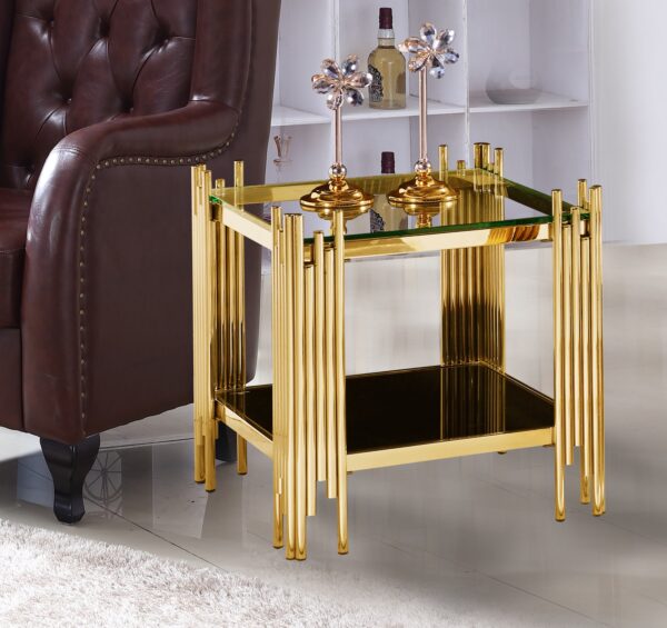 Columbus Gold/Black End Table