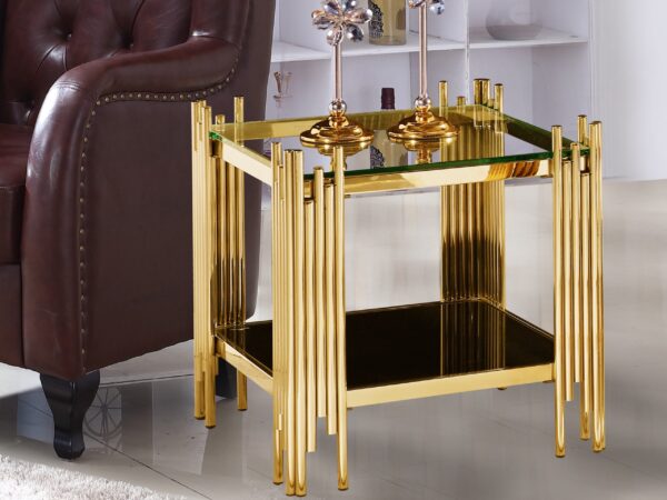 Columbus Gold/Black End Table