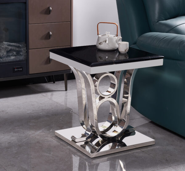 Da Vinci Silver/Black End Table