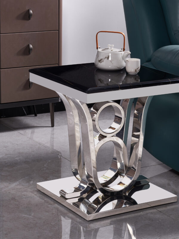 Da Vinci Silver/Black End Table