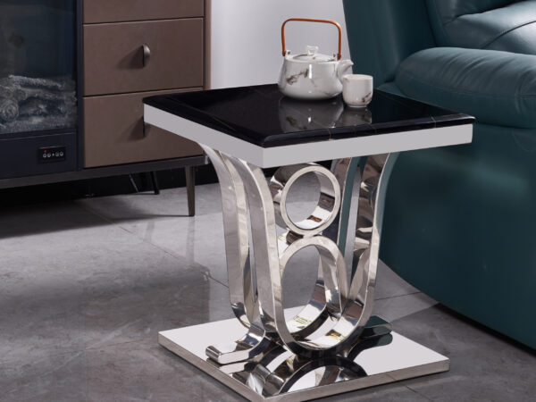 Da Vinci Silver/Black End Table
