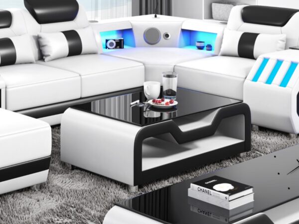 Nevada White & Black Coffee Table