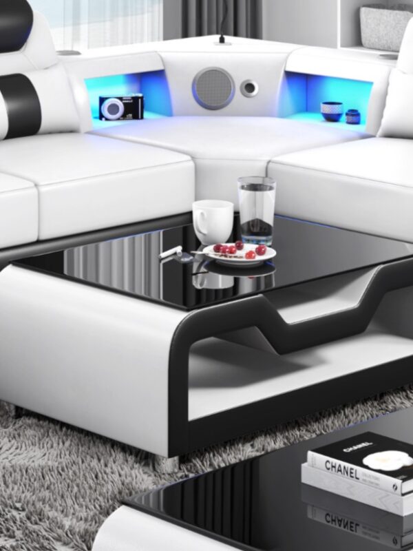 Nevada White & Black Coffee Table