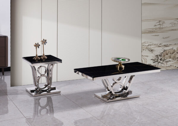 Da Vinci Silver/Black End Table