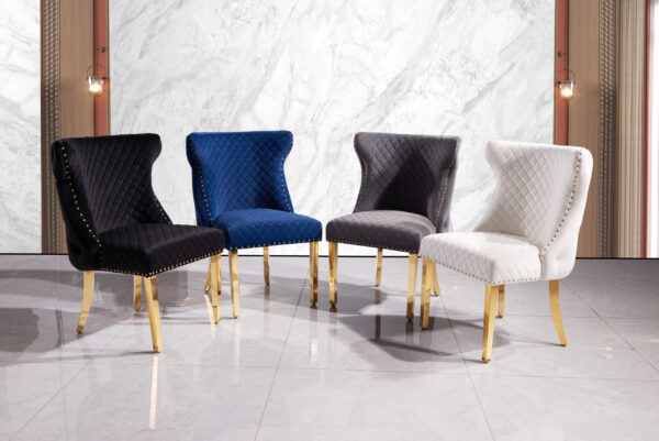 Stitch Gray & Gold Dining Chair