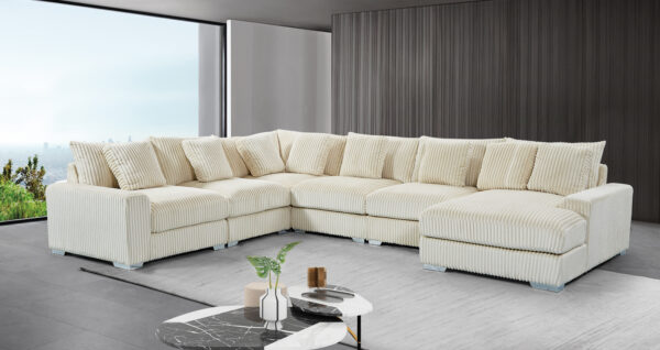 London Cream 6 Piece Sectional RAF Chaise
6-Pc Sectional RAF Chaise