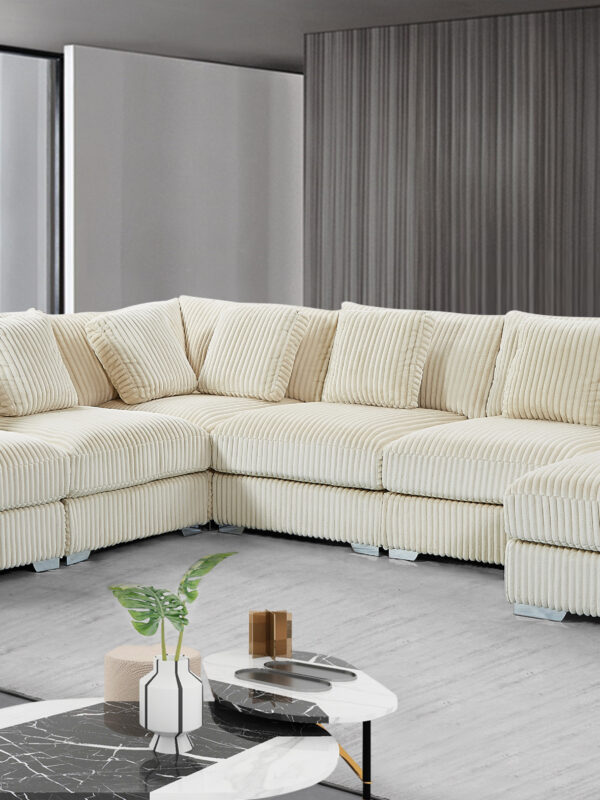 London Cream 6 Piece Sectional RAF Chaise
6-Pc Sectional RAF Chaise