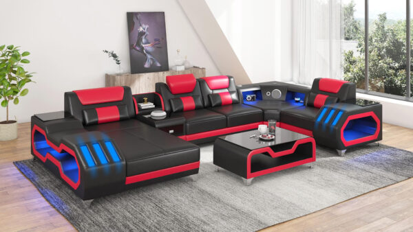 Nevada Black & Red Sectional