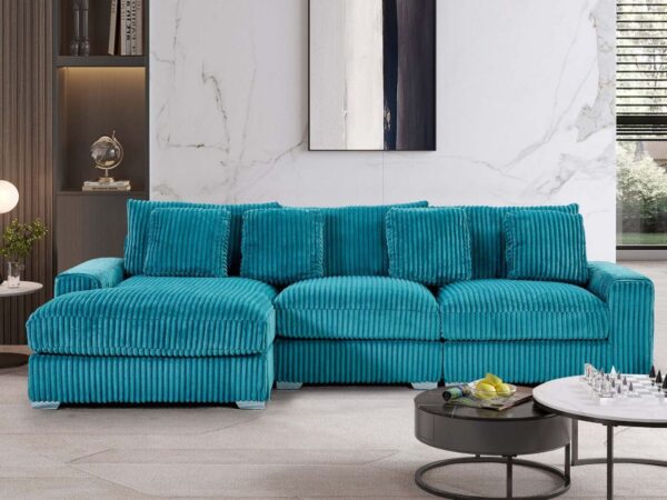 London Turquoise 3 Piece Sectional LAF Chaise
3-Pc RAF Sectional Right Chaise