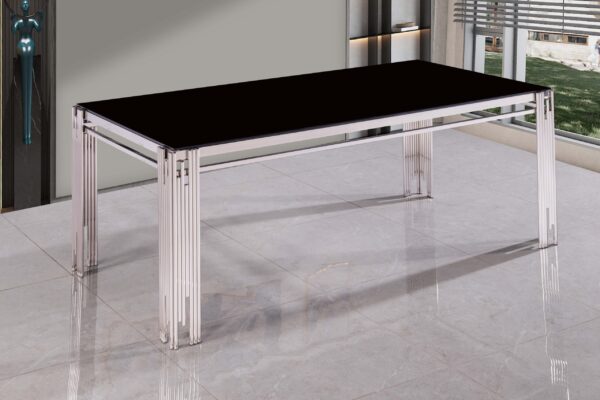 Columbus Silver/Black Dining Table