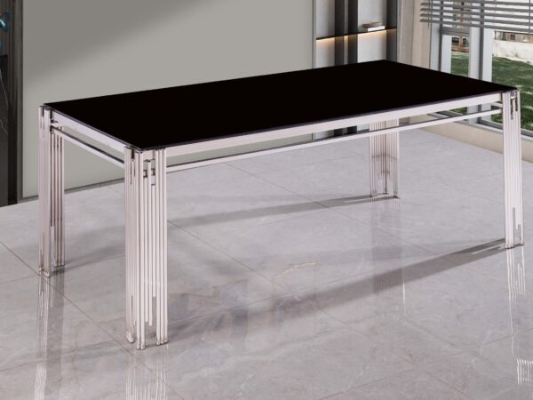 Columbus Silver/Black Dining Table