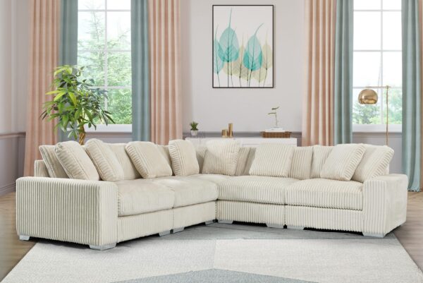 London Cream 5 Piece Sectional