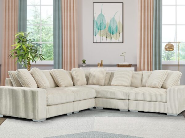 London Cream 5 Piece Sectional