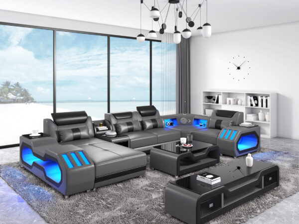 Nevada Gray & Black Sectional