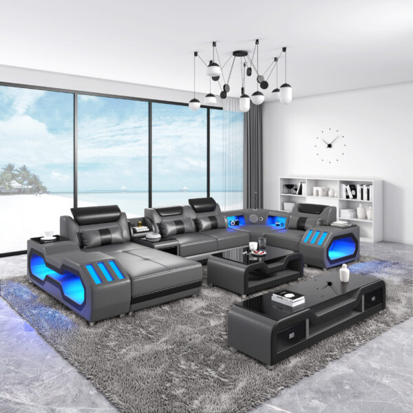 Nevada Gray & Black Sectional