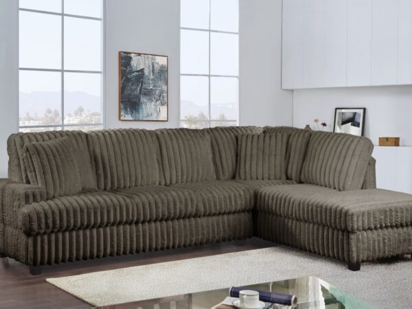 Lisbon Brown2-Pc Sectional Reversible Chaise