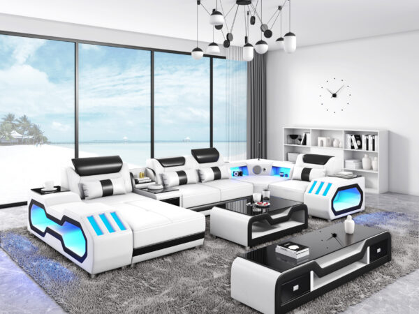 Nevada White & Black Sectional