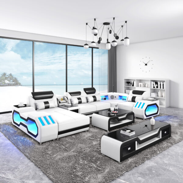 Nevada White & Black Sectional