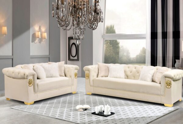 Simba Cream & Gold
Sofa + Loveseat Set