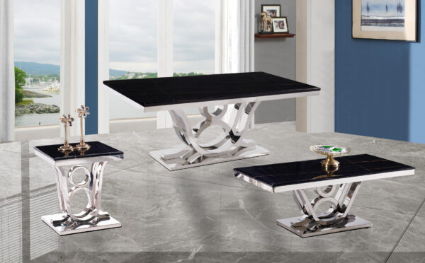 Da Vinci Silver/Black End Table